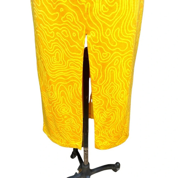 Zara Orange Abstract Printed Cutout Tie Waist Midi Skirt Size Medium - Picture 7 of 12